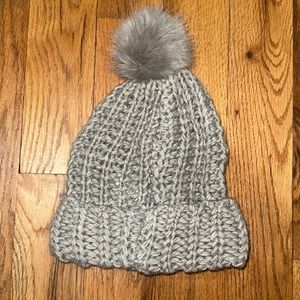 H&M grey knit Pom Pom beanie